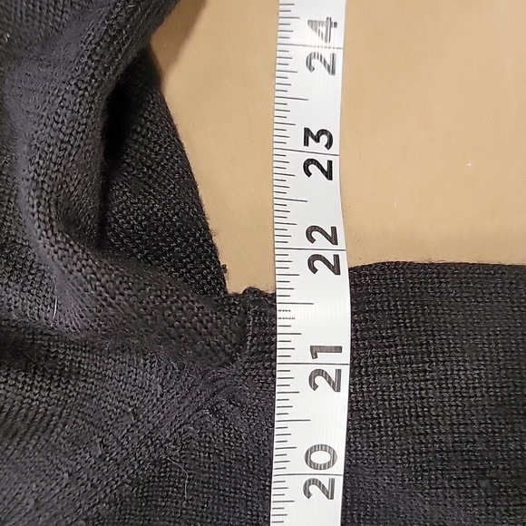 Michael Kors Size L Black Zip Front Cardigan Sweater, Wool Blend, EUC - Picture 7 of 11